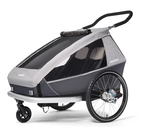Croozer Kid Keeke 2 Gefedert Mit Fahrrad- Und Buggy-Option Stone Grey 3